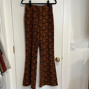 Floral flare bell bottom pants